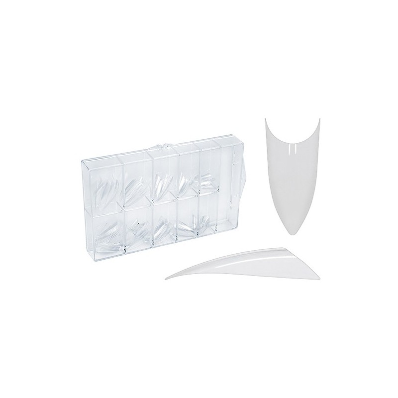 CAJA DE 100 TIPS STILETTO TRANSPARENTE