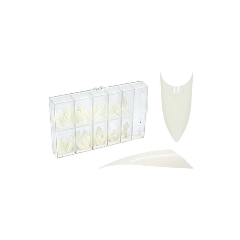 CAJA DE 100 TIPS STILETTO NATURALES